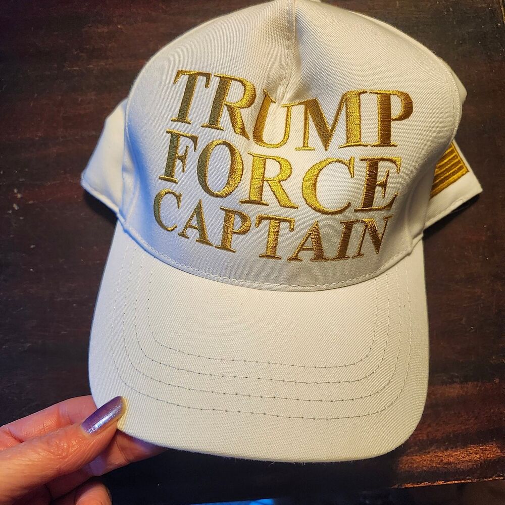 Cali-Fame Headwear Trump Force Captain Snapback Hat Men's Adjustable White Gold